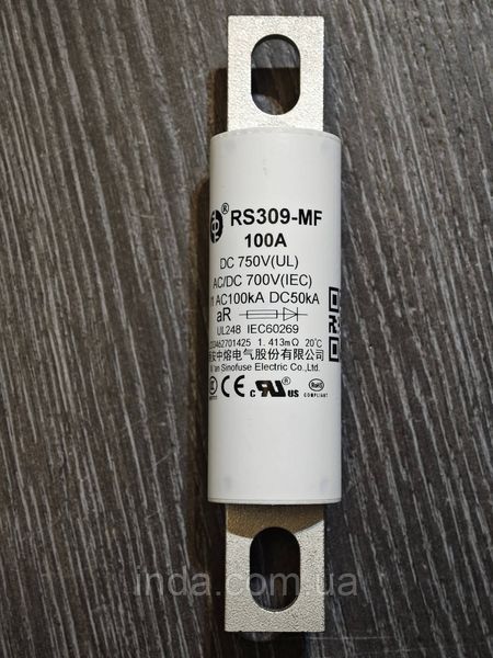 Запобіжник RS309-MF-100A, 750V НАДШВИДКИЙ!!! 493 фото